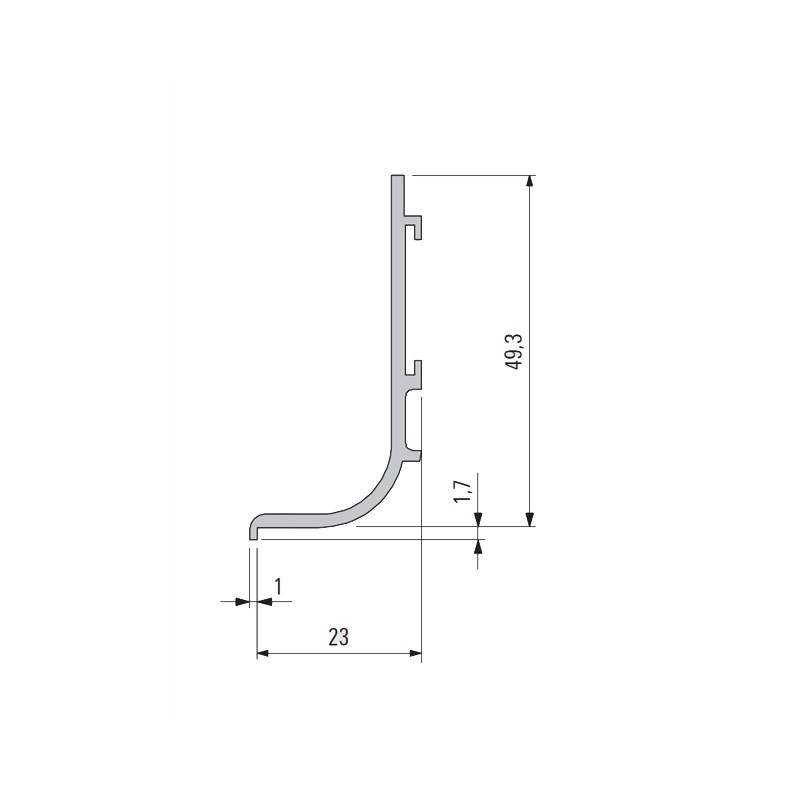 Úchytkový profil j horizontální