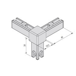Rohová spojka 3-stranná...