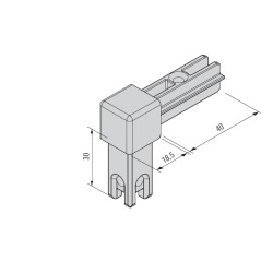 Rohová spojka 2-stranná...